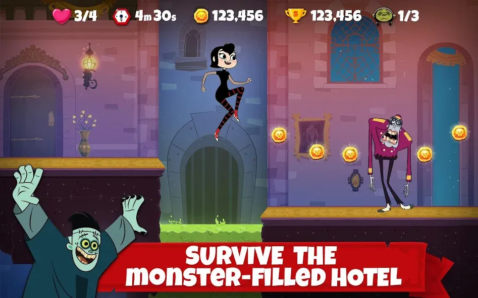 Hotel Transylvania Adventures [МОД: Меню, Бесконечные монеты и Открытые уровни] Screenshot 1