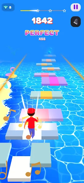 Melody Run - Cute Popcat Music (Мелодия Ран) [МОД: Деньги, Монеты и Меню MOD] Screenshot 1
