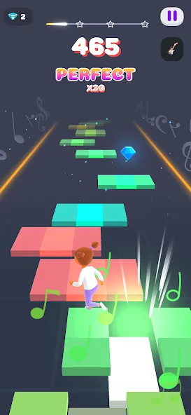 Melody Run - Cute Popcat Music (Мелодия Ран) [МОД: Деньги, Монеты и Меню MOD] Screenshot 2