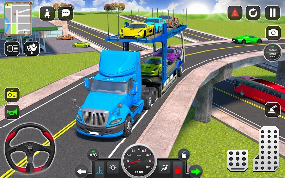 Trailer Truck Car Transport 3D [МОД: Все открыто, Дополнительные деньги и Меню MOD] Screenshot 2