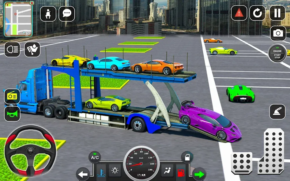 Trailer Truck Car Transport 3D [МОД: Все открыто, Дополнительные деньги и Меню MOD] Screenshot 3