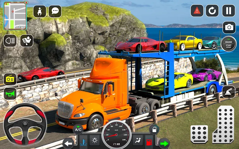 Trailer Truck Car Transport 3D [МОД: Все открыто, Дополнительные деньги и Меню MOD] Screenshot 4