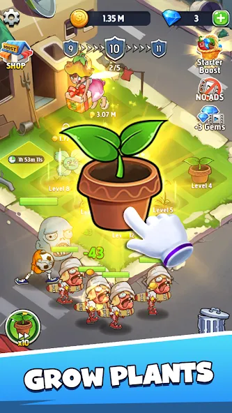 Merge Plants – Monster Defense (Мерж Плантс) [МОД: Деньги, Монеты и Меню MOD] Screenshot 1