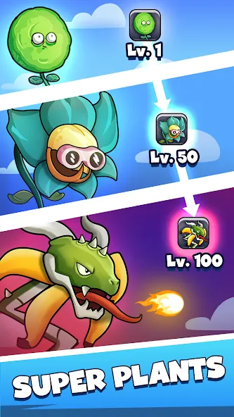Merge Plants – Monster Defense (Мерж Плантс) [МОД: Деньги, Монеты и Меню MOD] Screenshot 2