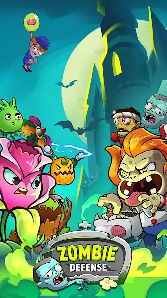 Zombie Defense - Plants War (Зомби Дефенс) [МОД: Меню, Бесконечные монеты и Открытые уровни] Screenshot 1