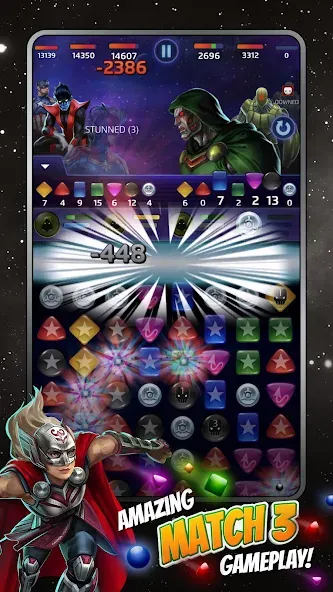 MARVEL Puzzle Quest: Hero RPG (Марвел Пазл Квест) [МОД: Бесконечные деньги, Монеты и Мега MOD] Screenshot 1