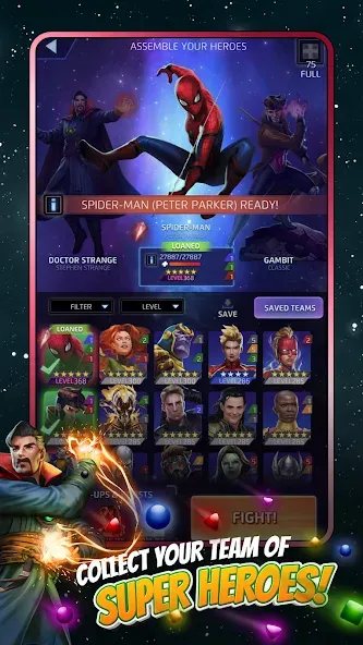 MARVEL Puzzle Quest: Hero RPG (Марвел Пазл Квест) [МОД: Бесконечные деньги, Монеты и Мега MOD] Screenshot 2