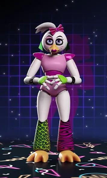 Glamrock Chica Workshop Glitch (Гламрок Чика Мастерская Глитч) [МОД: Бесконечные деньги, Монеты и Мега MOD] Screenshot 2