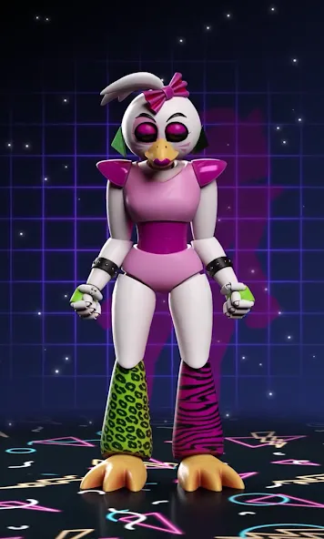 Glamrock Chica Workshop Glitch (Гламрок Чика Мастерская Глитч) [МОД: Бесконечные деньги, Монеты и Мега MOD] Screenshot 4