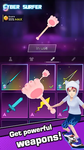 Cyber Surfer (Сайбер Серфер) [МОД: Много денег, Монет и Все открыто] Screenshot 5