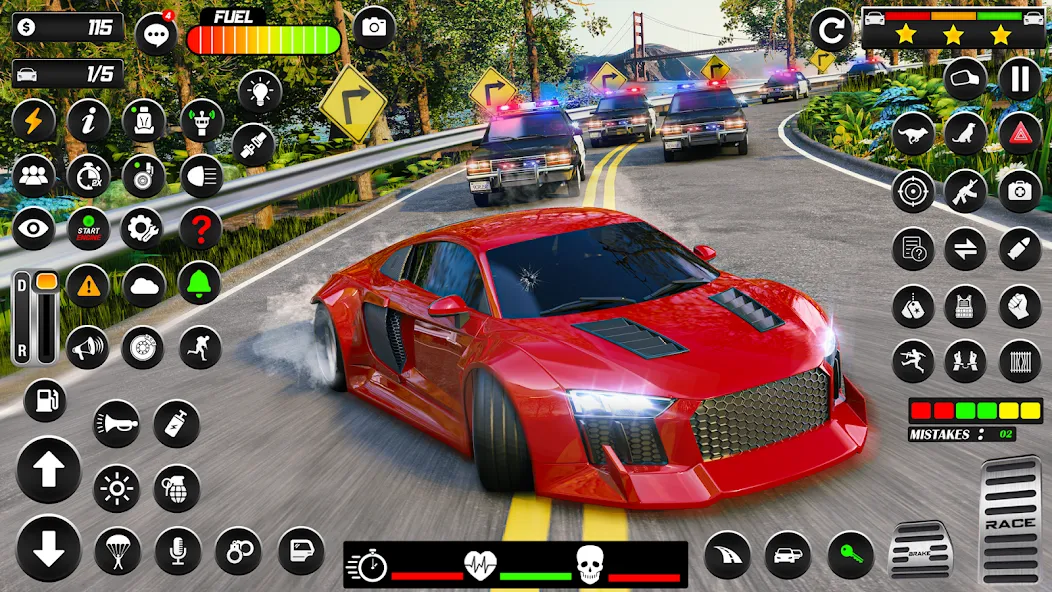 Police Car Chase Car Games [МОД: Много денег, Монет и Все открыто] Screenshot 4