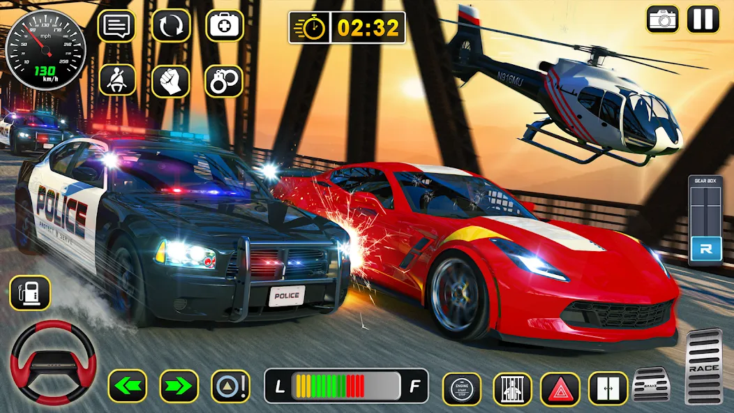 Police Car Chase Car Games [МОД: Много денег, Монет и Все открыто] Screenshot 5