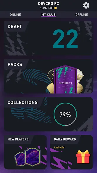 DEVCRO 22 - Draft, Packs (ДЕВКРО ФУТ 22) [МОД: Все открыто, Дополнительные деньги и Меню MOD] Screenshot 2