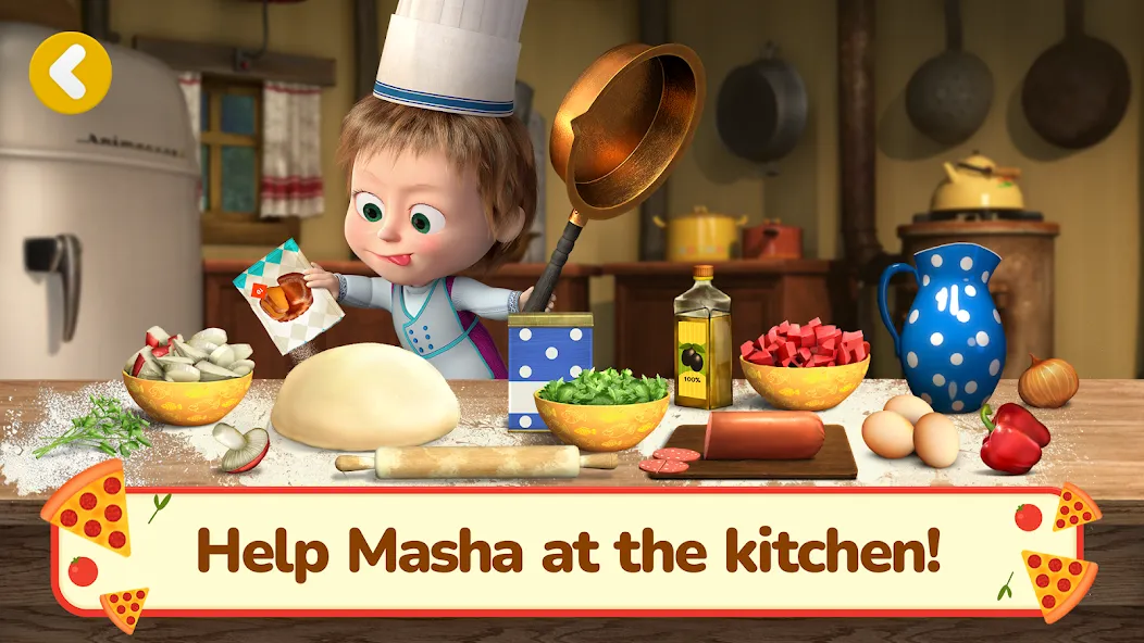 Masha and the Bear Pizza Maker [МОД: Все открыто, Дополнительные деньги и Меню MOD] Screenshot 1