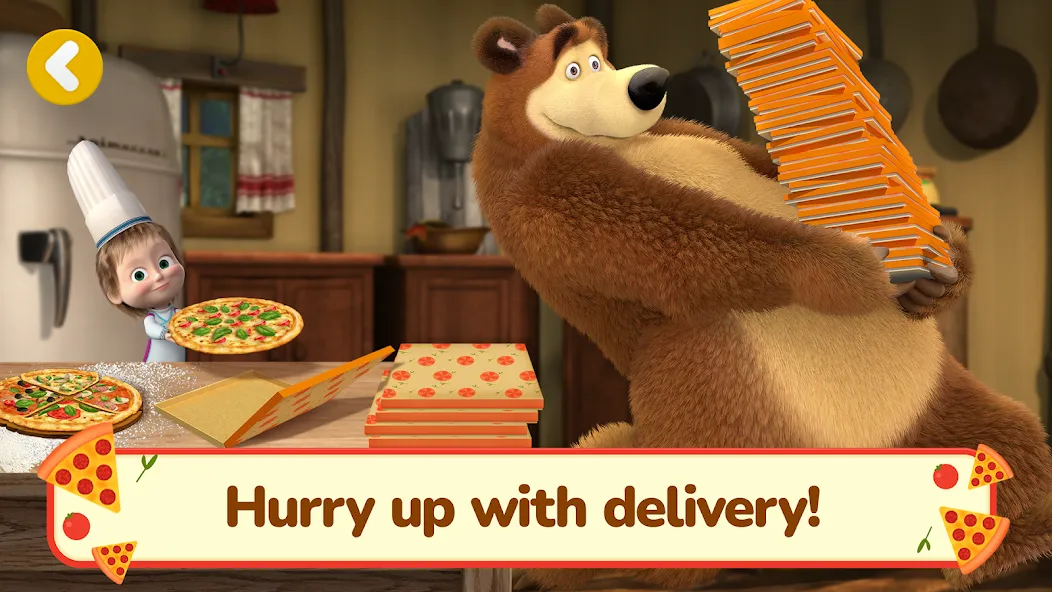 Masha and the Bear Pizza Maker [МОД: Все открыто, Дополнительные деньги и Меню MOD] Screenshot 4