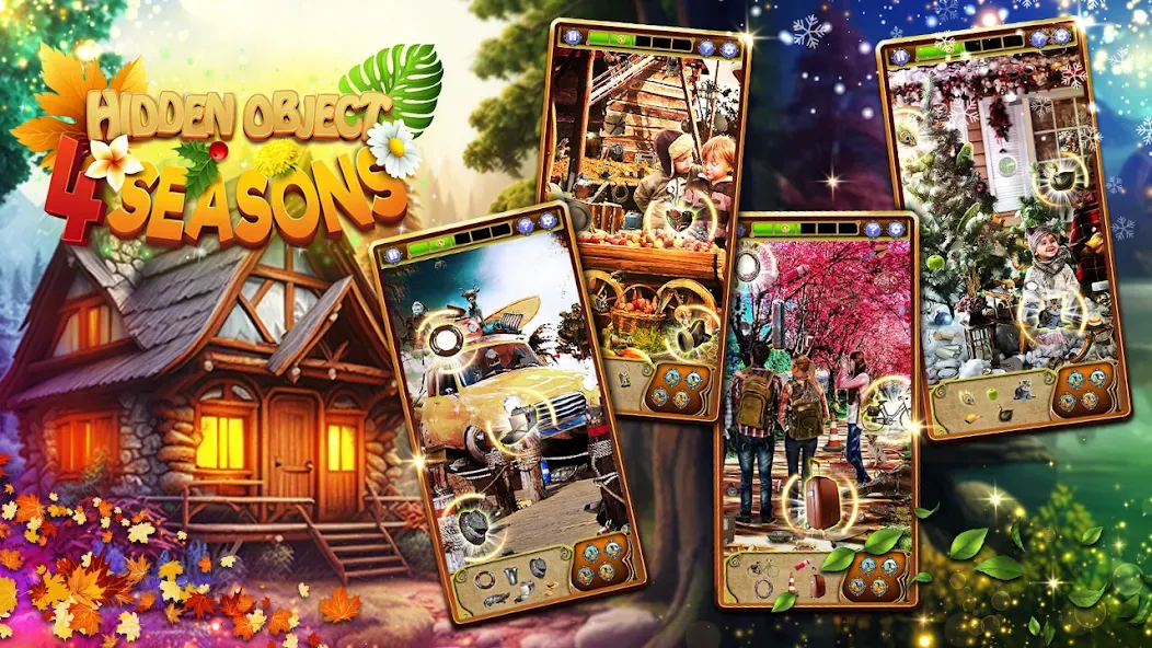 Hidden Object: 4 Seasons (Хидден Объект) [МОД: Все открыто, Дополнительные деньги и Меню MOD] Screenshot 1