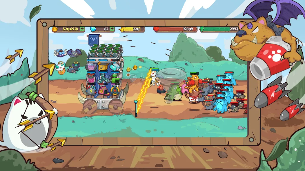 CatnRobot Idle TD: Battle Cat (КэтТауэр Айдл ТД) [МОД: Все открыто, Дополнительные деньги и Меню MOD] Screenshot 1