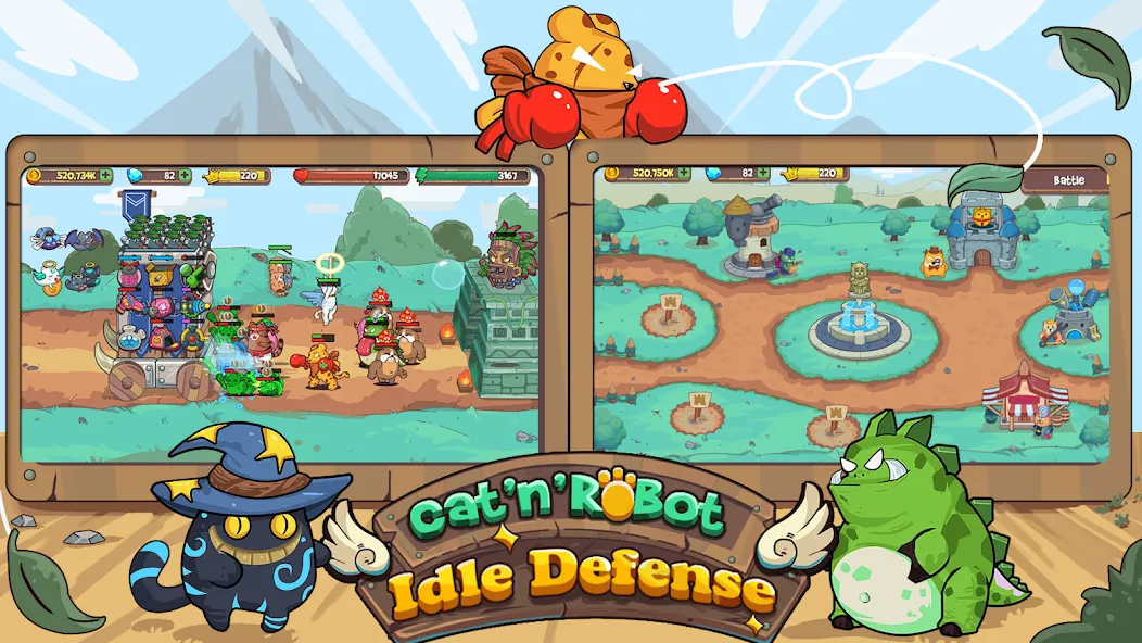 CatnRobot Idle TD: Battle Cat (КэтТауэр Айдл ТД) [МОД: Все открыто, Дополнительные деньги и Меню MOD] Screenshot 2