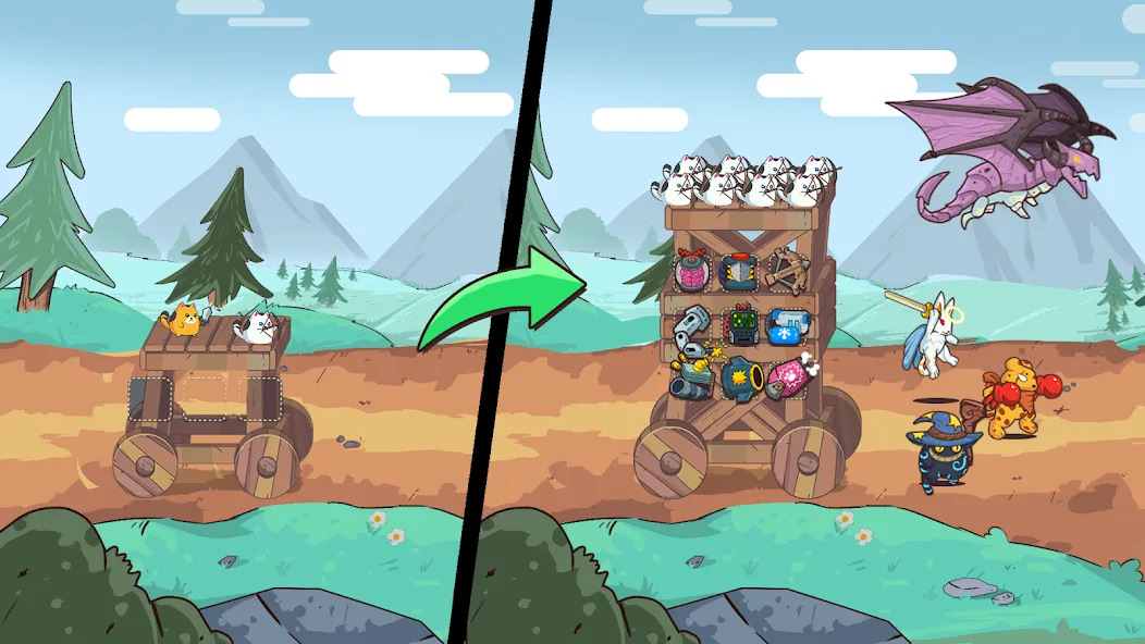 CatnRobot Idle TD: Battle Cat (КэтТауэр Айдл ТД) [МОД: Все открыто, Дополнительные деньги и Меню MOD] Screenshot 4