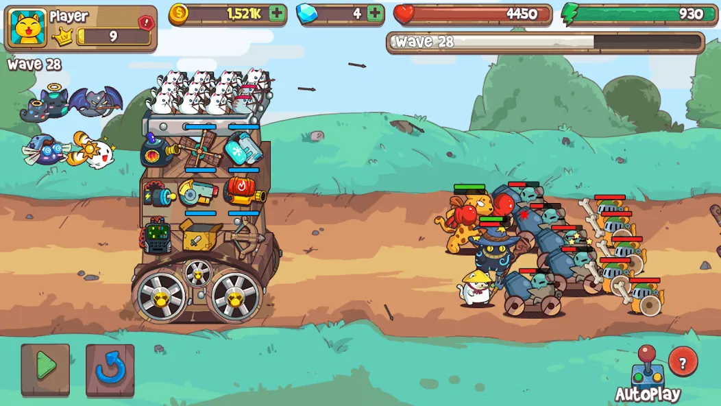 CatnRobot Idle TD: Battle Cat (КэтТауэр Айдл ТД) [МОД: Все открыто, Дополнительные деньги и Меню MOD] Screenshot 5