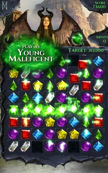 Disney Maleficent Free Fall [МОД: Меню, Бесконечные монеты и Открытые уровни] Screenshot 1