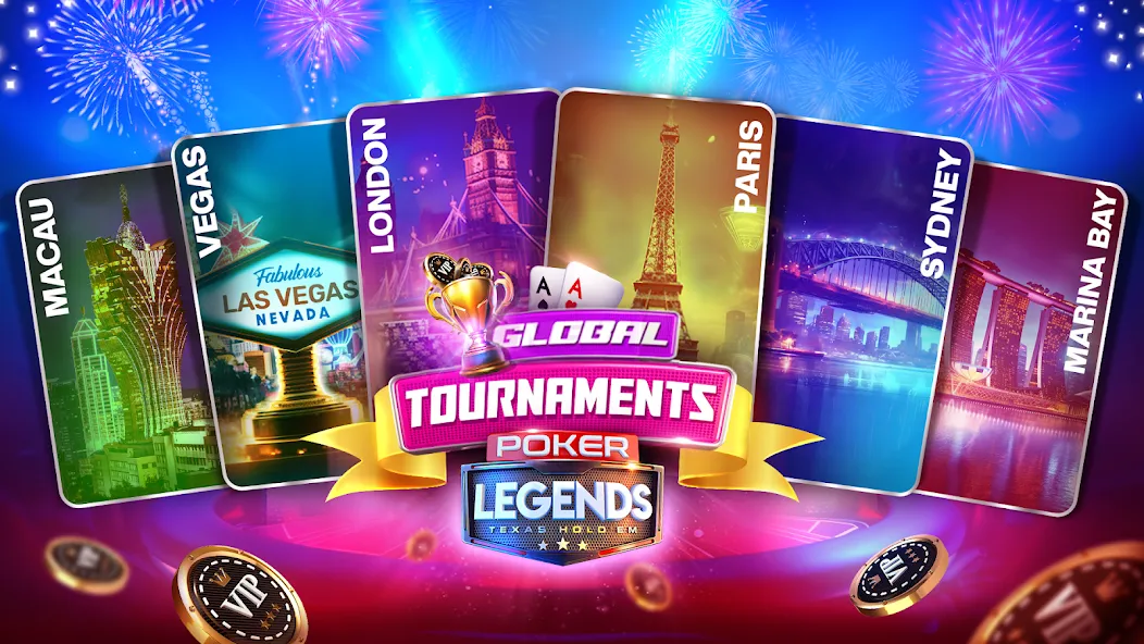 Poker Legends - Texas Hold'em (Покер Легенды) [МОД: Много денег, Монет и Все открыто] Screenshot 3