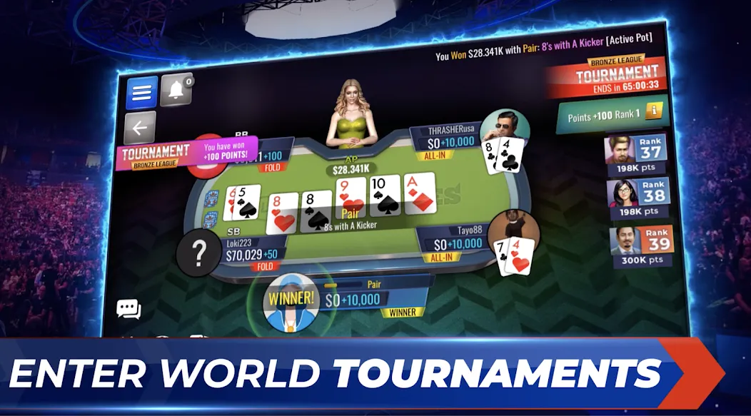 Poker Legends - Texas Hold'em (Покер Легенды) [МОД: Много денег, Монет и Все открыто] Screenshot 4
