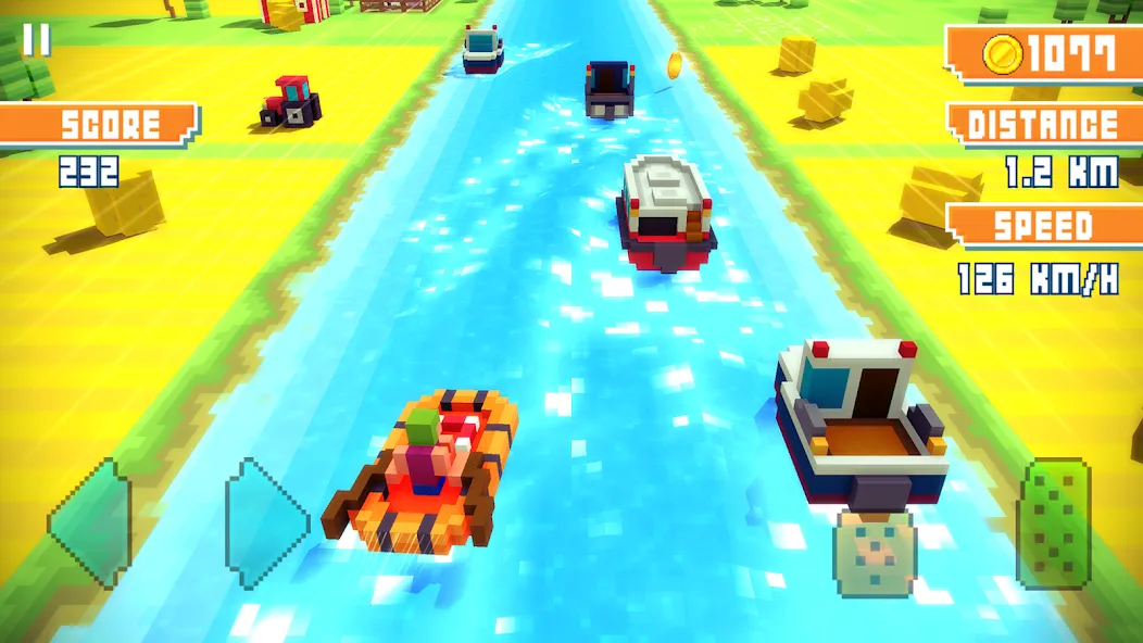 Blocky Highway: Traffic Racing (Блоки Хайвей) [МОД: Все открыто, Дополнительные деньги и Меню MOD] Screenshot 2