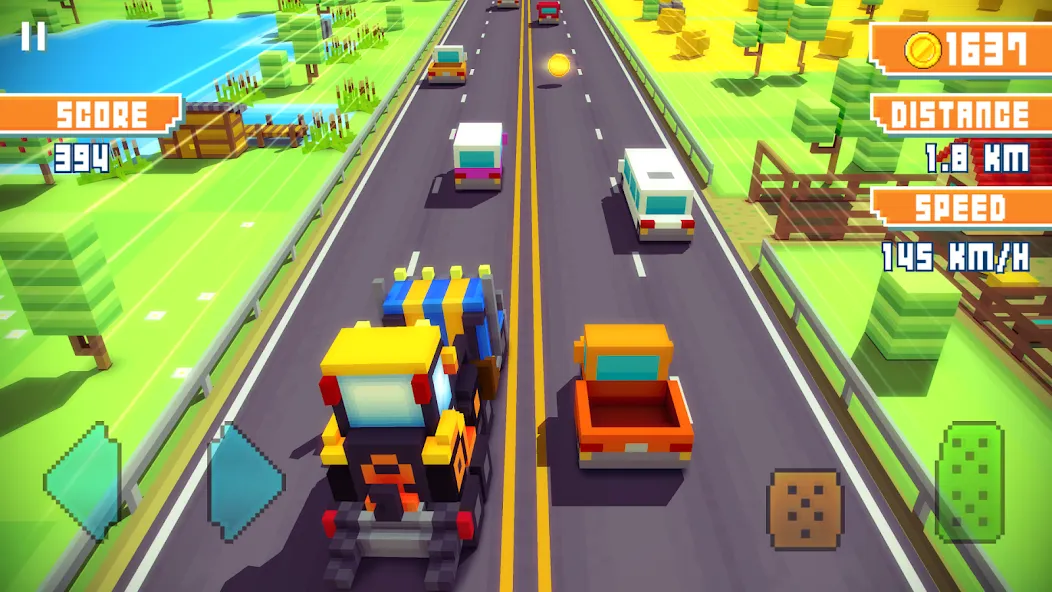 Blocky Highway: Traffic Racing (Блоки Хайвей) [МОД: Все открыто, Дополнительные деньги и Меню MOD] Screenshot 4