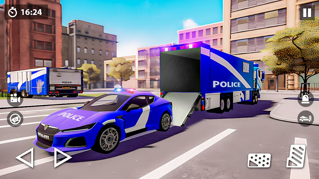 US Police Car Transporter Game (Полицейский транспорт игры) [МОД: Много монет, Открытые уровни и Мега MOD] Screenshot 3