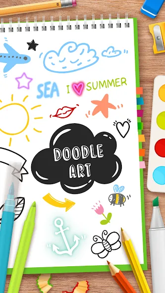 Draw Doodle - Kids drawing [МОД: Много денег, Монет и Все открыто] Screenshot 1
