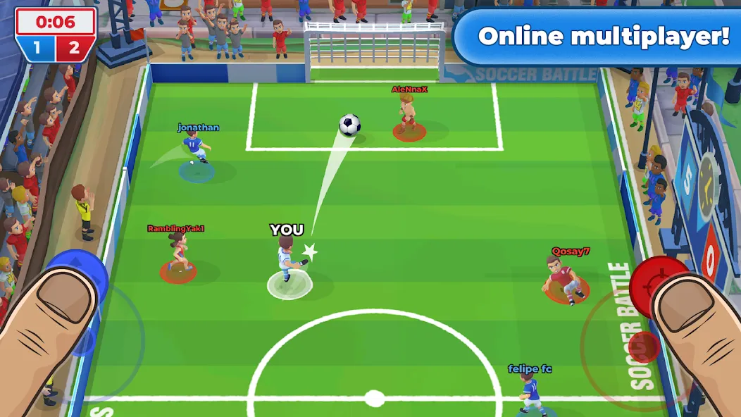 Soccer Battle -  PvP Football [МОД: Много монет, Открытые уровни и Мега MOD] Screenshot 1