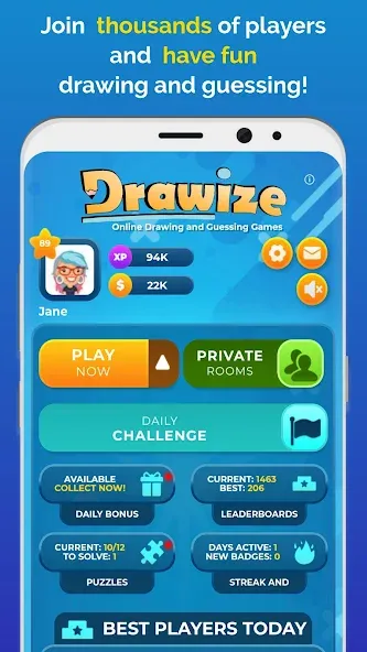 Drawize - Draw and Guess (Дравизе) [МОД: Много денег, Монет и Все открыто] Screenshot 1
