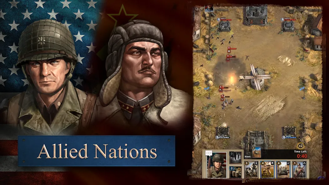 Road to Valor: World War II (Роуд ту Валор) [МОД: Много монет, Открытые уровни и Мега MOD] Screenshot 1