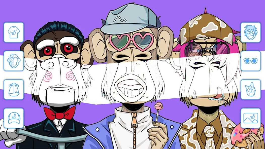 Bored Ape Creator - NFT Art (Боред Эйп Криэйтор) [МОД: Меню, Бесконечные монеты и Открытые уровни] Screenshot 3
