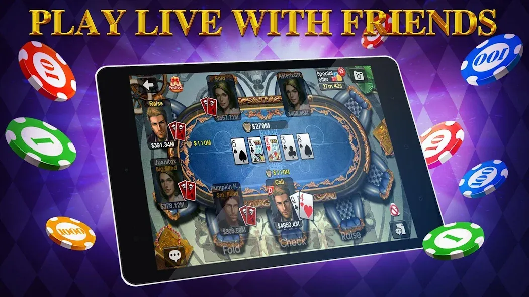 DH Texas Poker - Texas Hold'em (ДХ Техас Покер) [МОД: Много денег, Монет и Все открыто] Screenshot 4