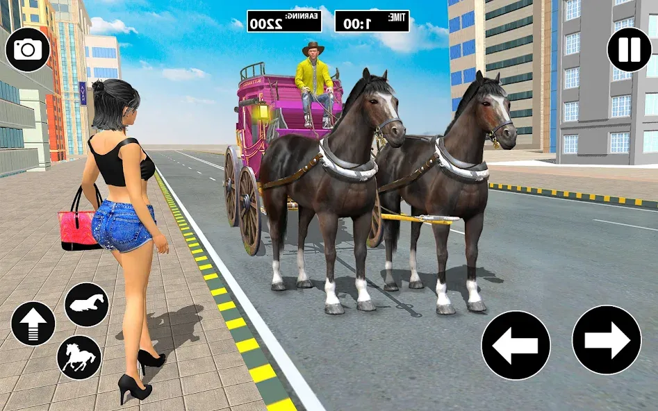 Horse Cart Taxi Transport Game [МОД: Много монет, Открытые уровни и Мега MOD] Screenshot 1
