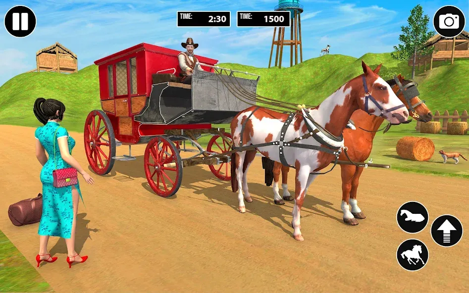 Horse Cart Taxi Transport Game [МОД: Много монет, Открытые уровни и Мега MOD] Screenshot 5
