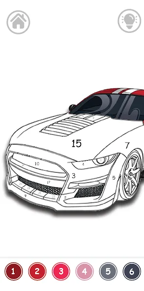 Cars Color By Number (Цветные машины по номерам) [МОД: Меню, Бесконечные монеты и Открытые уровни] Screenshot 1
