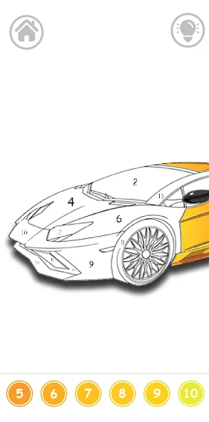 Cars Color By Number (Цветные машины по номерам) [МОД: Меню, Бесконечные монеты и Открытые уровни] Screenshot 2