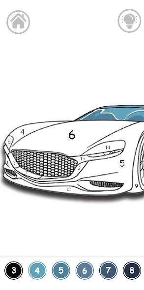 Cars Color By Number (Цветные машины по номерам) [МОД: Меню, Бесконечные монеты и Открытые уровни] Screenshot 4