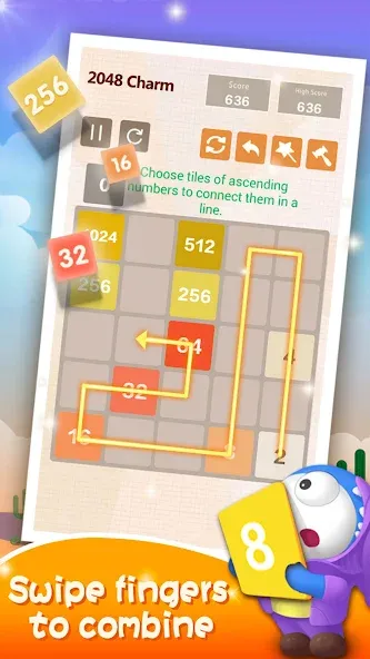 Number Charm: Slide Puzzle (Две тысячи сорок восемь) [МОД: Бесконечные деньги, Монеты и Мега MOD] Screenshot 2
