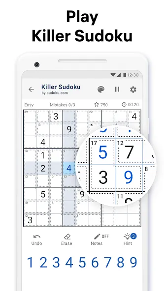 Killer Sudoku by Sudoku.com (Киллер Судоку) [МОД: Много монет, Открытые уровни и Мега MOD] Screenshot 1