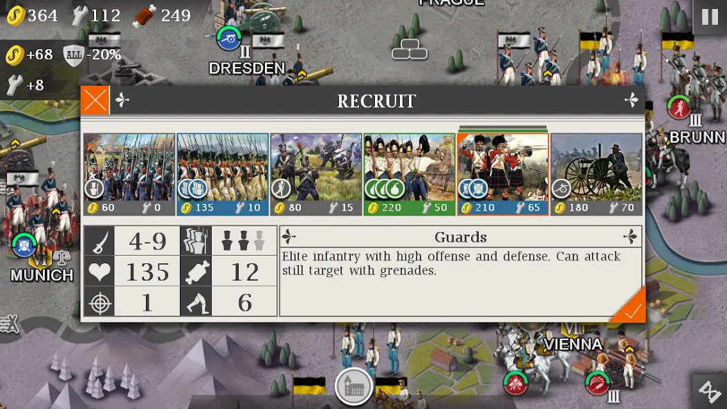 European War 4 : Napoleon (Европейская война 4) [МОД: Бесконечные деньги, Монеты и Мега MOD] Screenshot 2