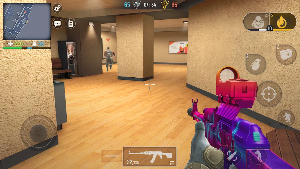 Modern Ops: Gun Shooting Games (Модерн Опс) [МОД: Меню, Бесконечные монеты и Открытые уровни] Screenshot 1