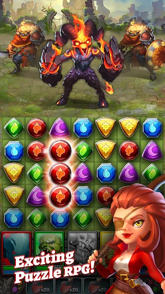 Dragon Strike: Puzzle RPG (Драгон Страйк) [МОД: Бесконечные деньги, Монеты и Мега MOD] Screenshot 1