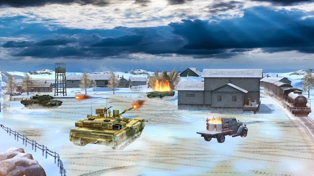 Tank Battle Army Games 2023 [МОД: Все открыто, Дополнительные деньги и Меню MOD] Screenshot 1