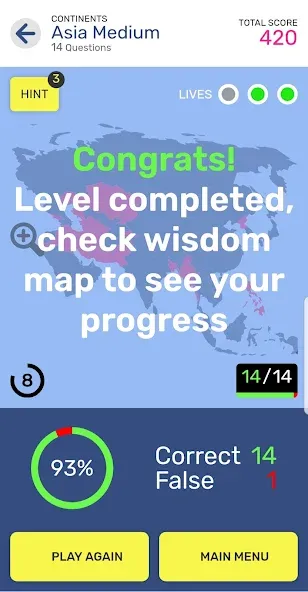 Map Quiz World Geography (Мап Квиз Всемирная География) [МОД: Много денег, Монет и Все открыто] Screenshot 3