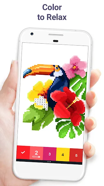Pixel Art - Color by Number (Пиксельное искусство) [МОД: Много монет, Открытые уровни и Мега MOD] Screenshot 1
