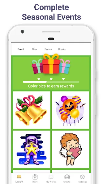 Pixel Art - Color by Number (Пиксельное искусство) [МОД: Много монет, Открытые уровни и Мега MOD] Screenshot 3